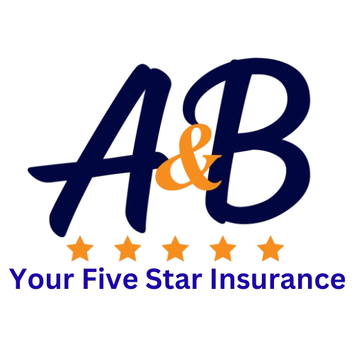 A&B Your Five Star Insurance logo with five stars.